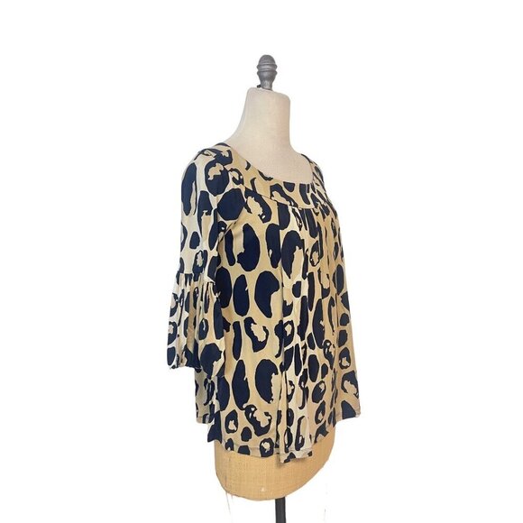 Diane Von Furstenberg Multicolor Animal Printed Pele silk blend Top Size 8 - Picture 3 of 6